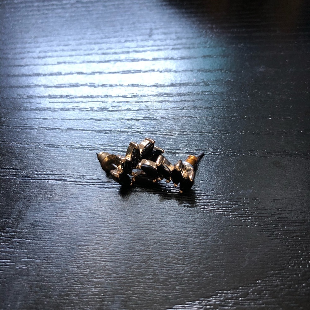 gold and black earrings